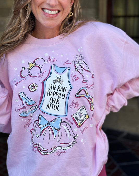 She Ran Happily Ever After: Crewneck Sweatshirt