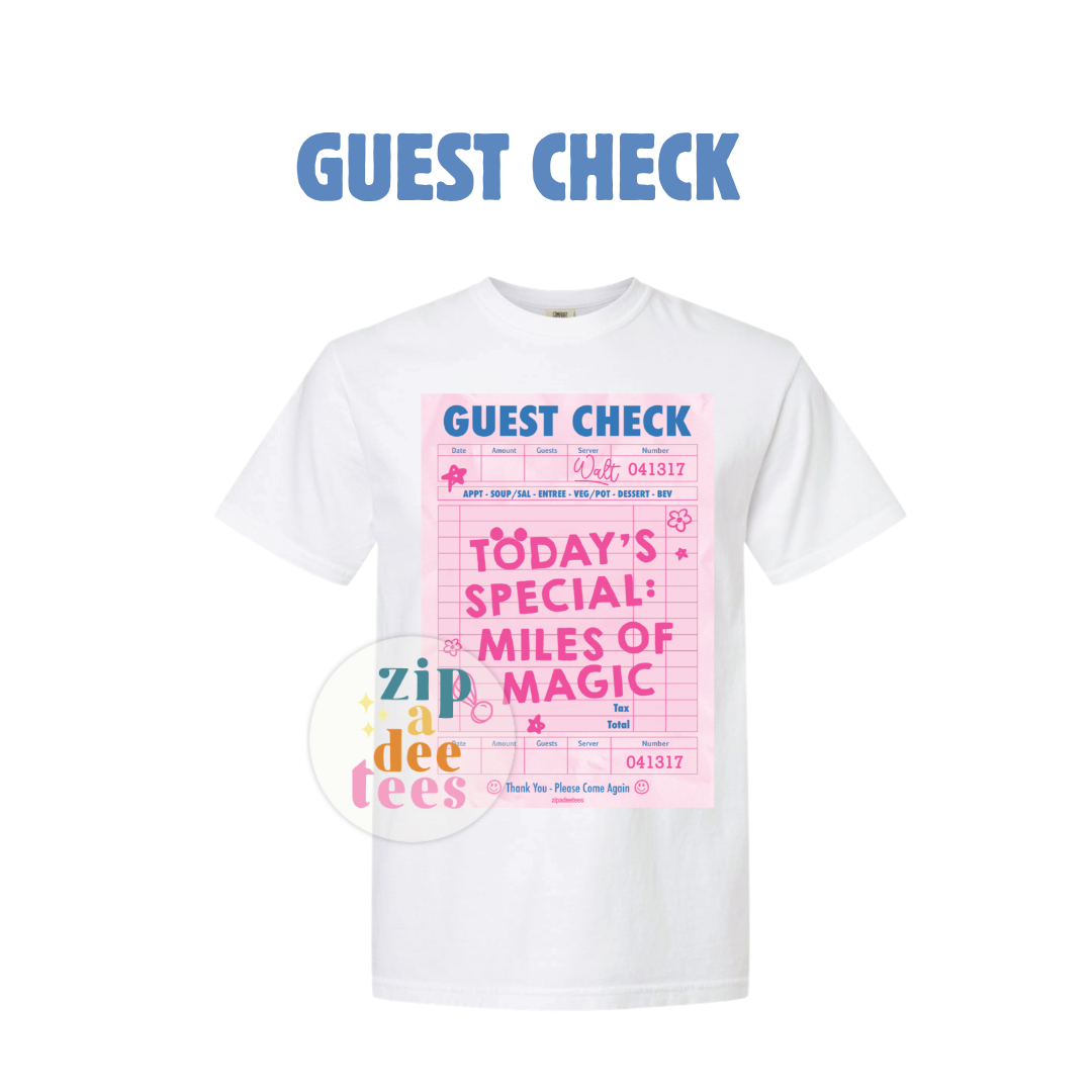 MILES OF MAGIC GUEST CHECK TEE