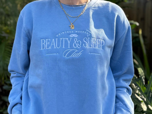 Beauty & Sleep Club: Embroidered Sweatshirt