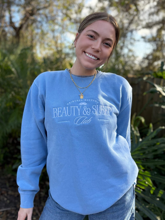Beauty & Sleep Club: Embroidered Sweatshirt
