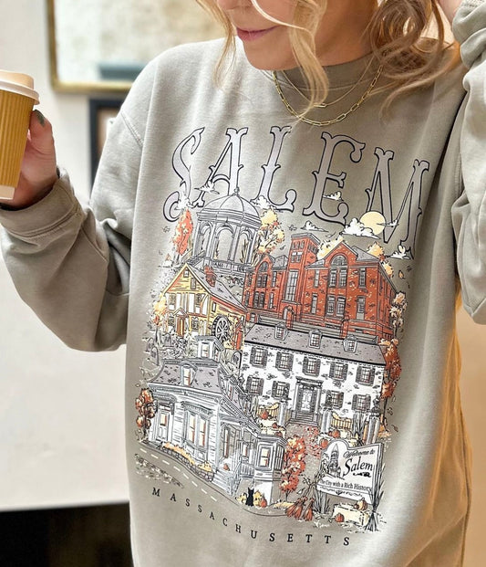 SALEM: CREWNECK PARCHMENT SWEATSHIRT